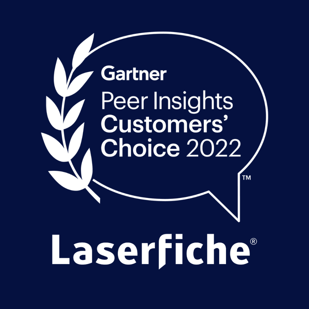 Laserfiche wins Gartner Peer Insights Customer Choice 2022