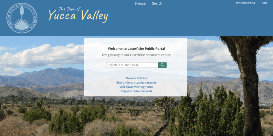 Town of Yucca Valley WebLink by ECS Example